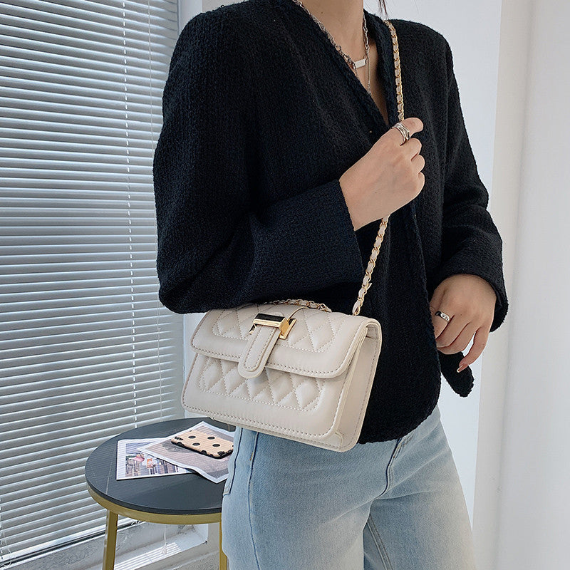 Elegante Damen Schultertasche Beige Leder