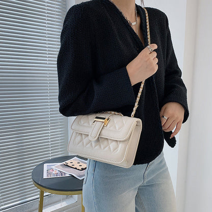 Elegante Damen Schultertasche Beige Leder