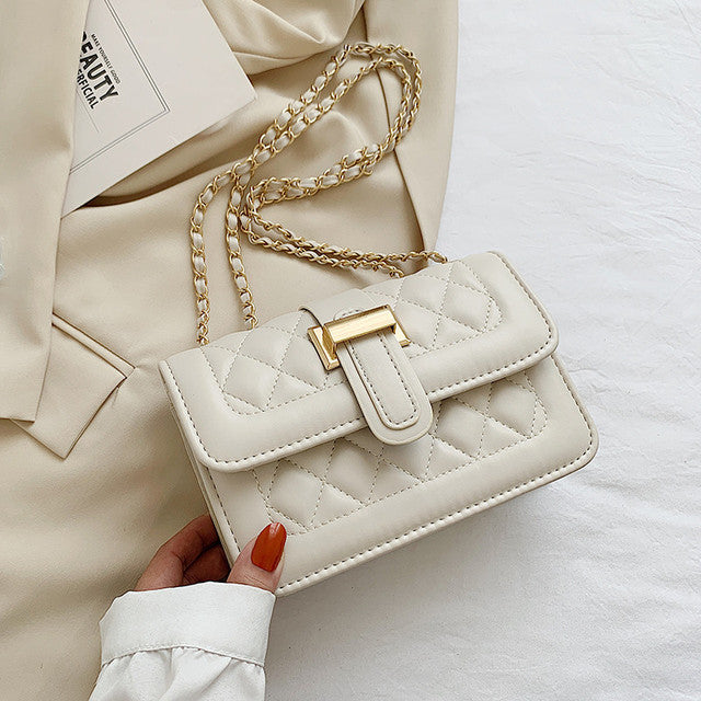 Elegante Damen Schultertasche Beige Leder - BerlinGlamour