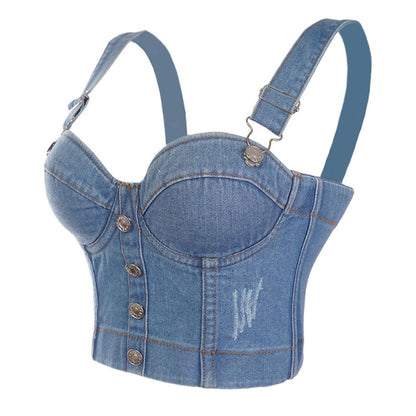 Sexy Damen Jeans mit Kurzem Top
