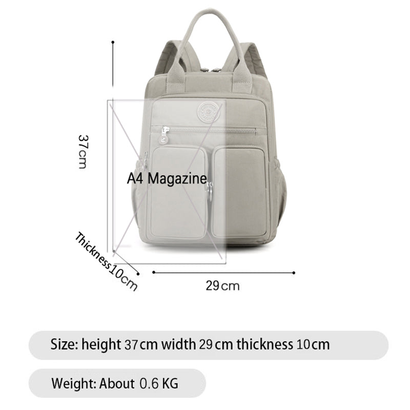 Wasserdichter Damen Rucksack Leicht Nylon Schwarz