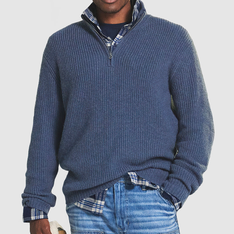 Herren Kaschmirpullover Business Casual Reißverschluss Modern