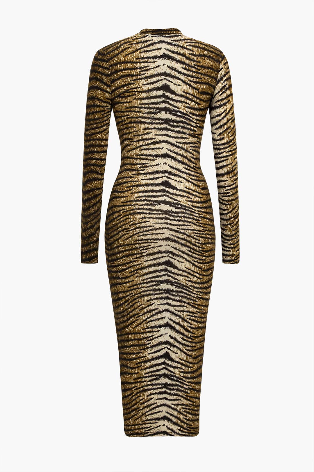 Leopardenkleid Damen Elegant Midikleid Wild Leopardprint