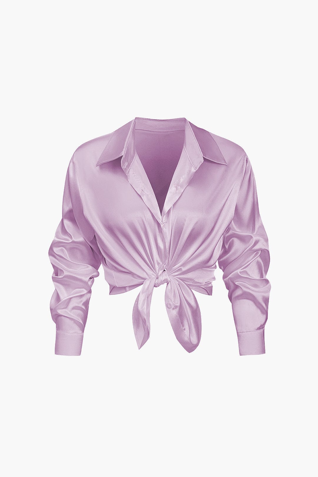 Elegante Bluse Langarm Seiden-Satin Damenbluse
