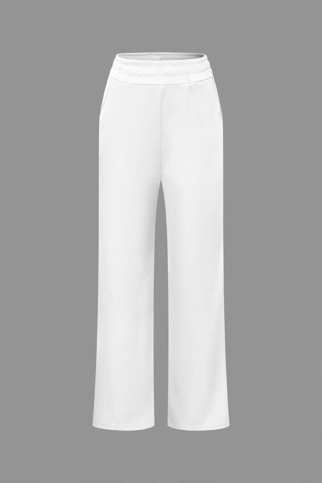 Elegantes Damen Zweiteiler Set Asymmetrisch mit Weiten Hosen