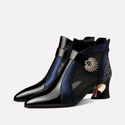 Stiletto Knöchelstiefel High Heel Damen Schuhe Glitter