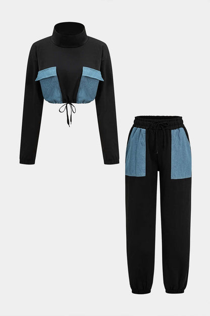 Sportliches Zweiteiler-Set Denim-Style - BerlinGlamour