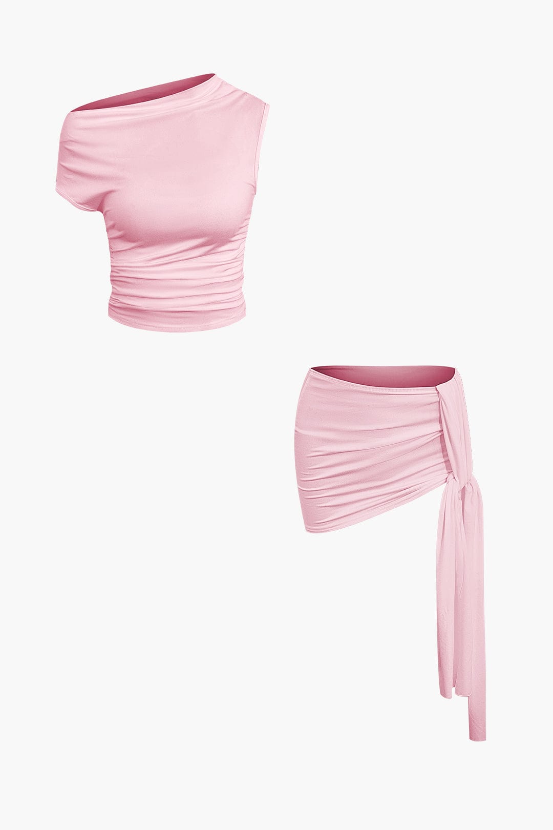 Elegantes One-Shoulder-Top mit Minirock Damen