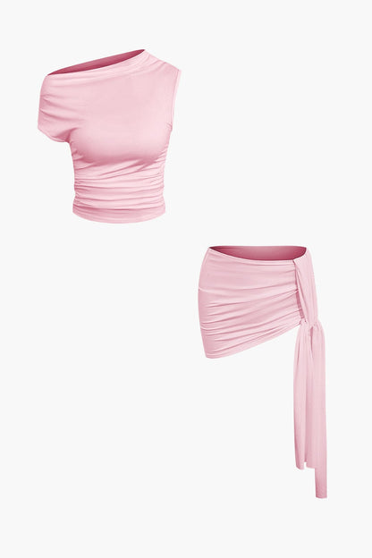 Elegantes One-Shoulder-Top mit Minirock Damen