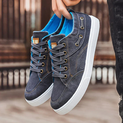 Skate-Schuhe Herren Segeltuch Sneaker Mode Schwarz