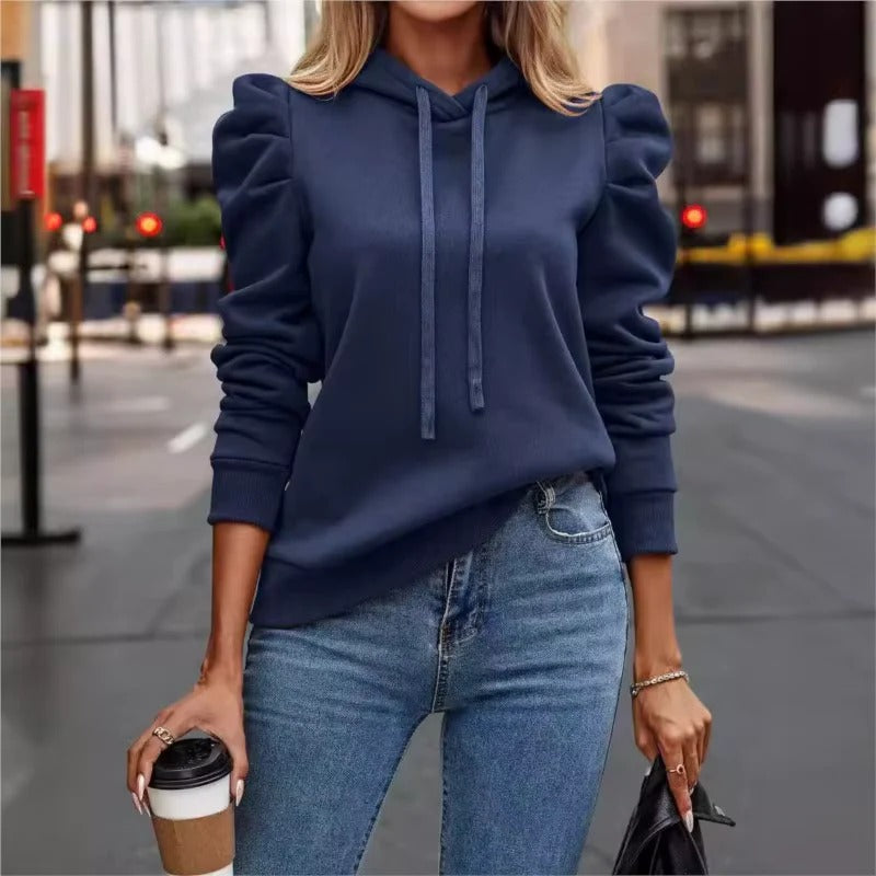 Rüschensäumen Hoodie Frauen Glamour Style