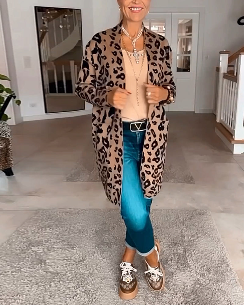 Leopard Cardigan Damen Langarm - BerlinGlamour
