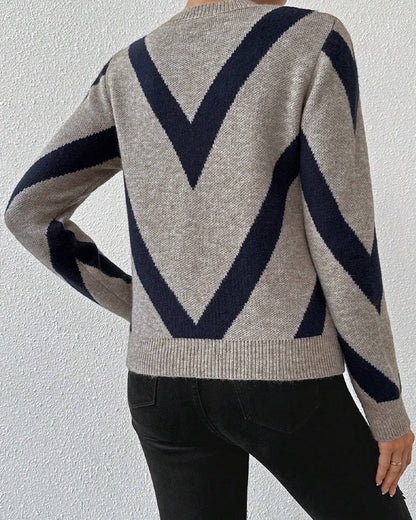 BerlinGlamour Top Rundhals Geometrisches Muster Damen