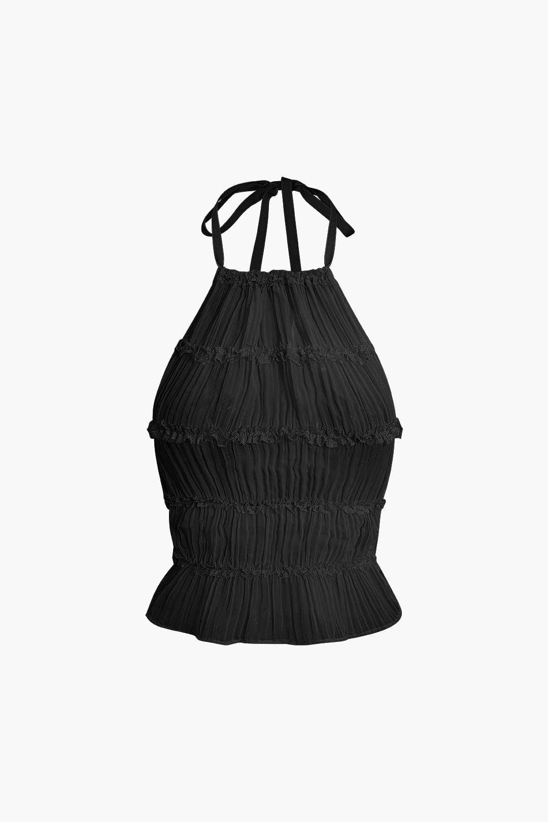 Frauen Zweiteiler Set Plissee Top Maxirock Romantisch
