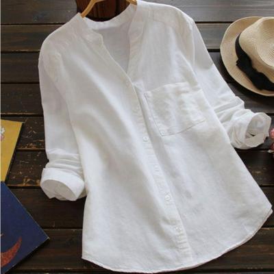 Elegante Langarm Leinenbluse Damen Stilvoll