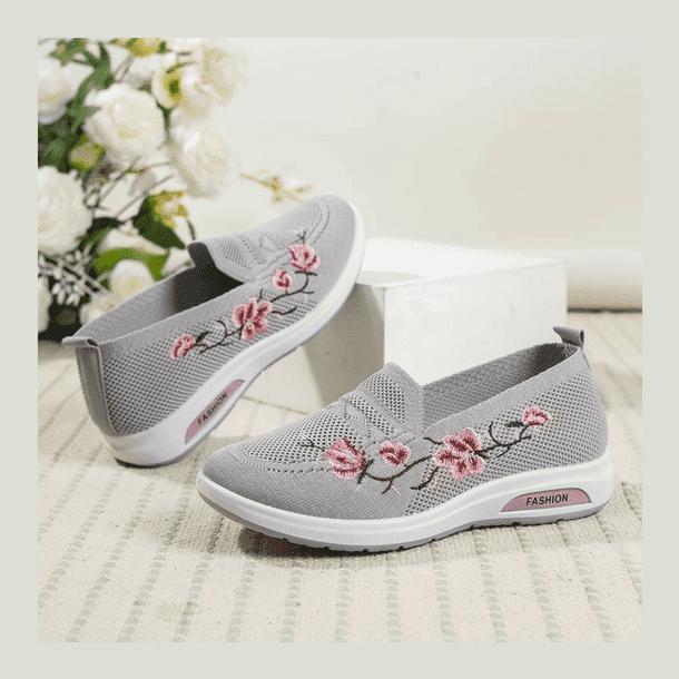 Damen Orthopädie Schuhe Bequem Blumenmuster