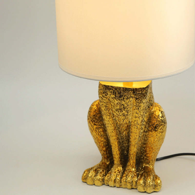 Kaninchen Tischlampe Gold Dekorativ mit Schirm