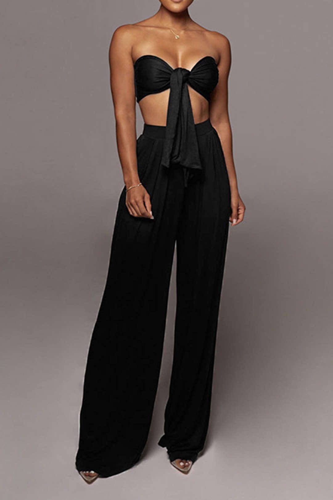 Elegantes Frauen Zweiteiler Set Schleifen Bikinihose