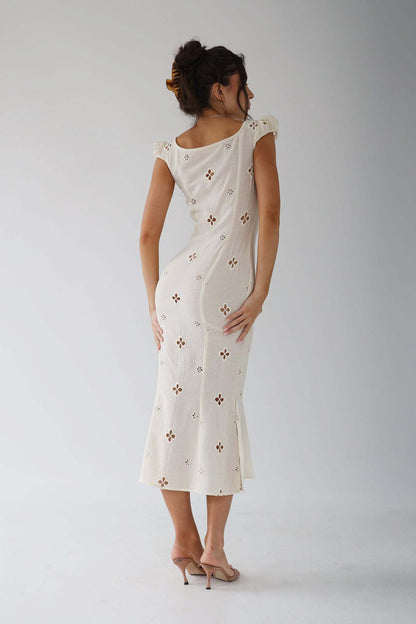 Elegantes Damen Hochzeitskleid Midi Länge