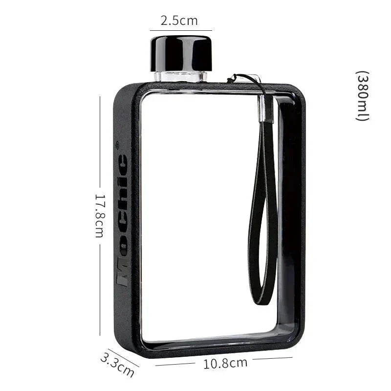 Wasserflasche Flach Transparent BPA-frei - BerlinGlamour