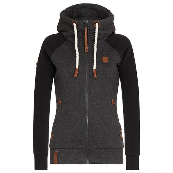 Damen Hoodie Reißverschluss Warm Kapuze