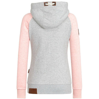 Damen Hoodie Reißverschluss Warm Kapuze