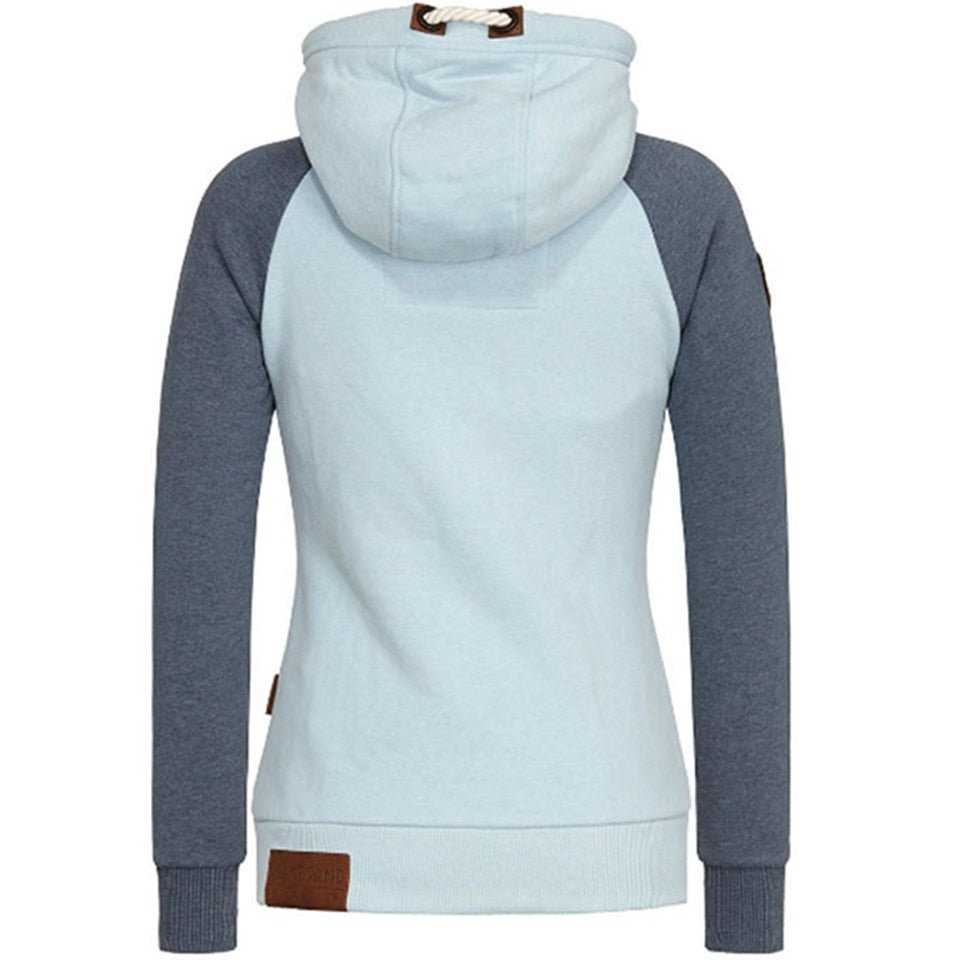 Damen Hoodie Reißverschluss Warm Kapuze