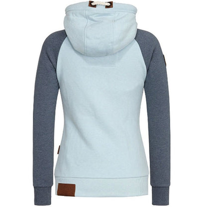 Damen Hoodie Reißverschluss Warm Kapuze