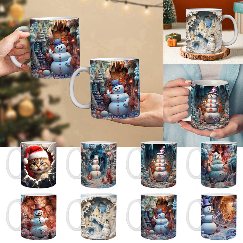 Weihnachtsbecher 3D Schneemann Dekorativ Geschenk
