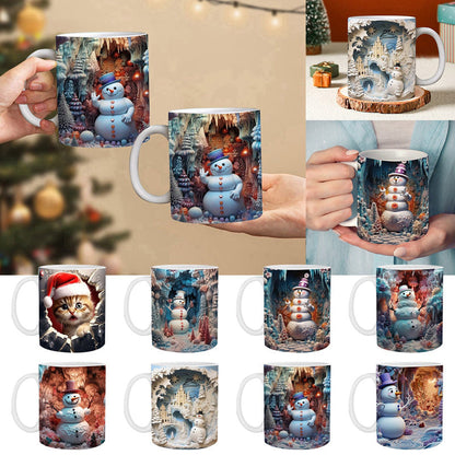 Weihnachtsbecher 3D Schneemann Dekorativ Geschenk