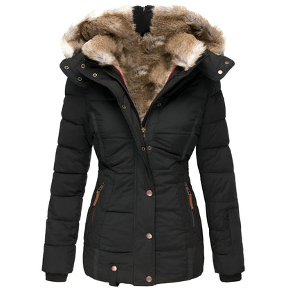 Damen Winterjacke Taillierte Kapuze Warm - BerlinGlamour