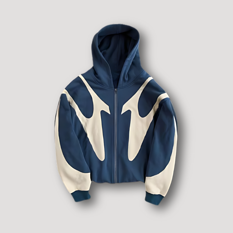 Herren Hoodie Flammenmuster Reißverschluss Trendig