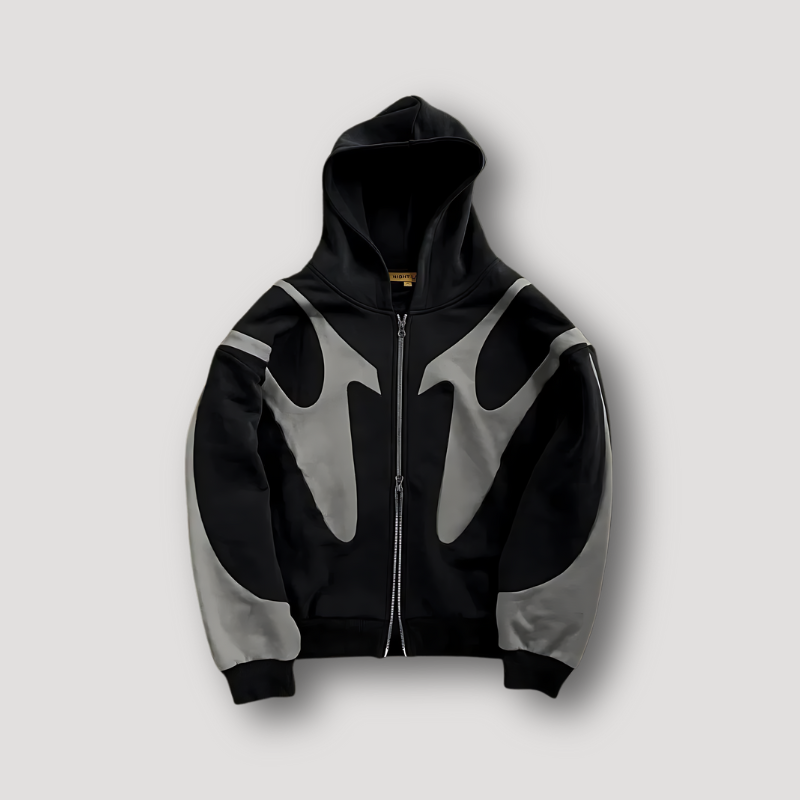 Herren Hoodie Flammenmuster Reißverschluss Trendig - BerlinGlamour