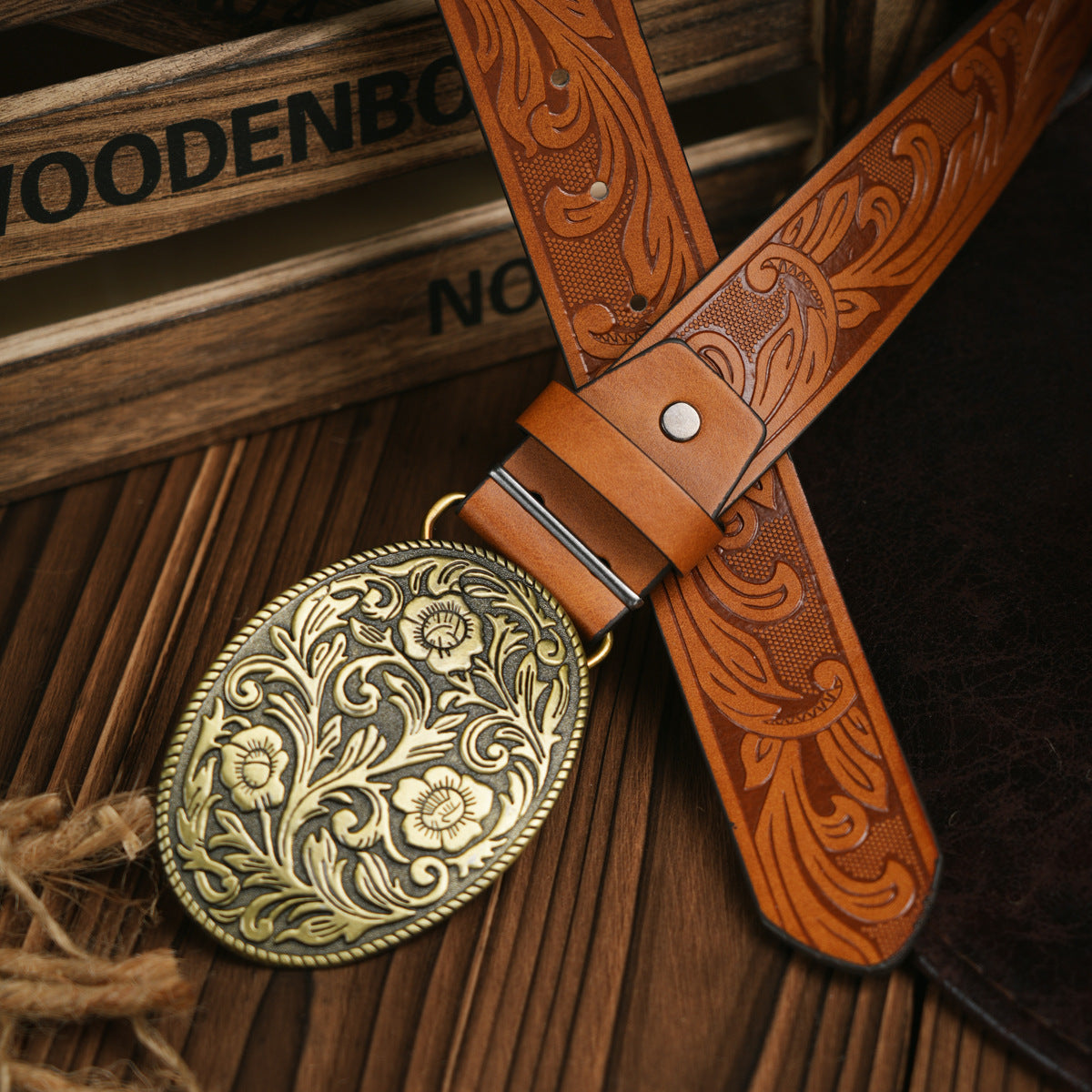 Herren Gürtel Western Stil Veganes Leder Robust - BerlinGlamour