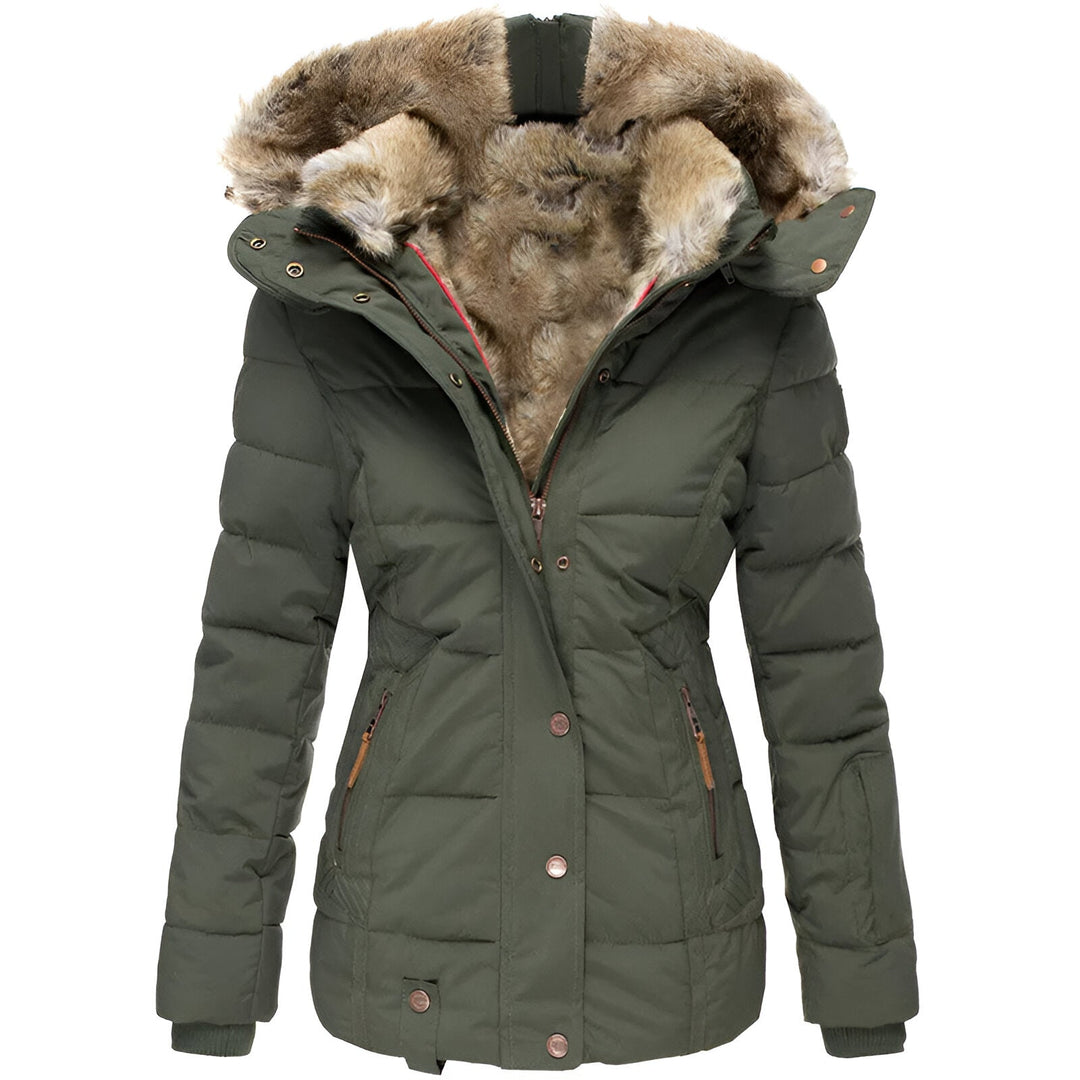 Damen Winterjacke Taillierte Kapuze Warm