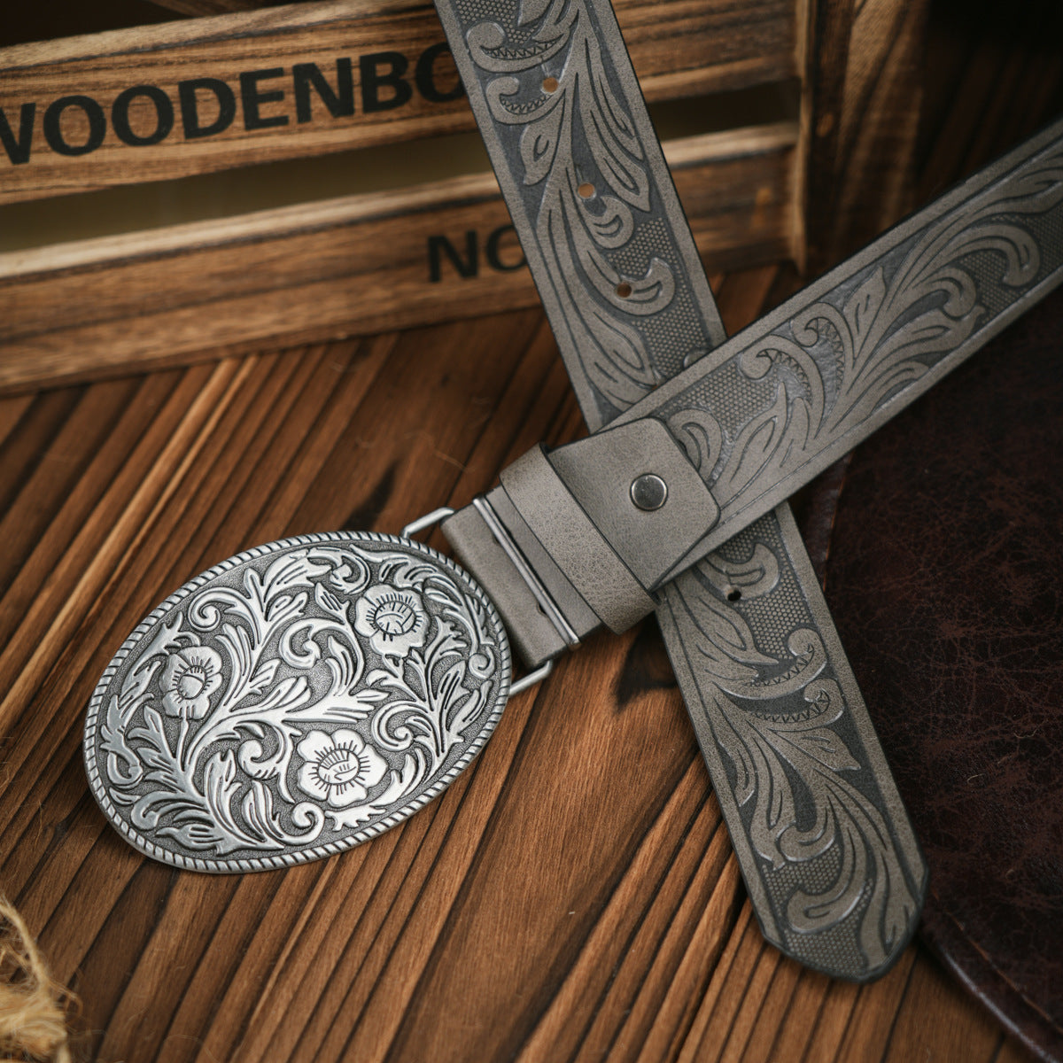 Herren Gürtel Western Stil Veganes Leder Robust