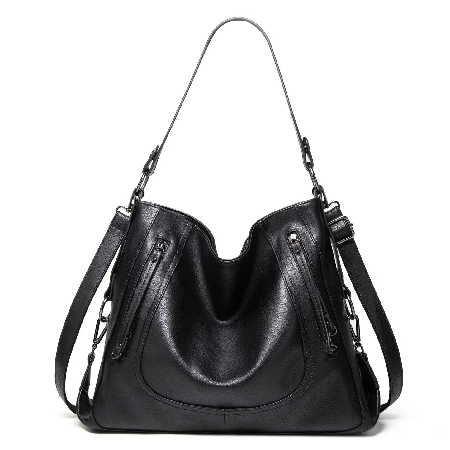 Ledertasche Lässig Frauenhandtasche Schwarz - BerlinGlamour