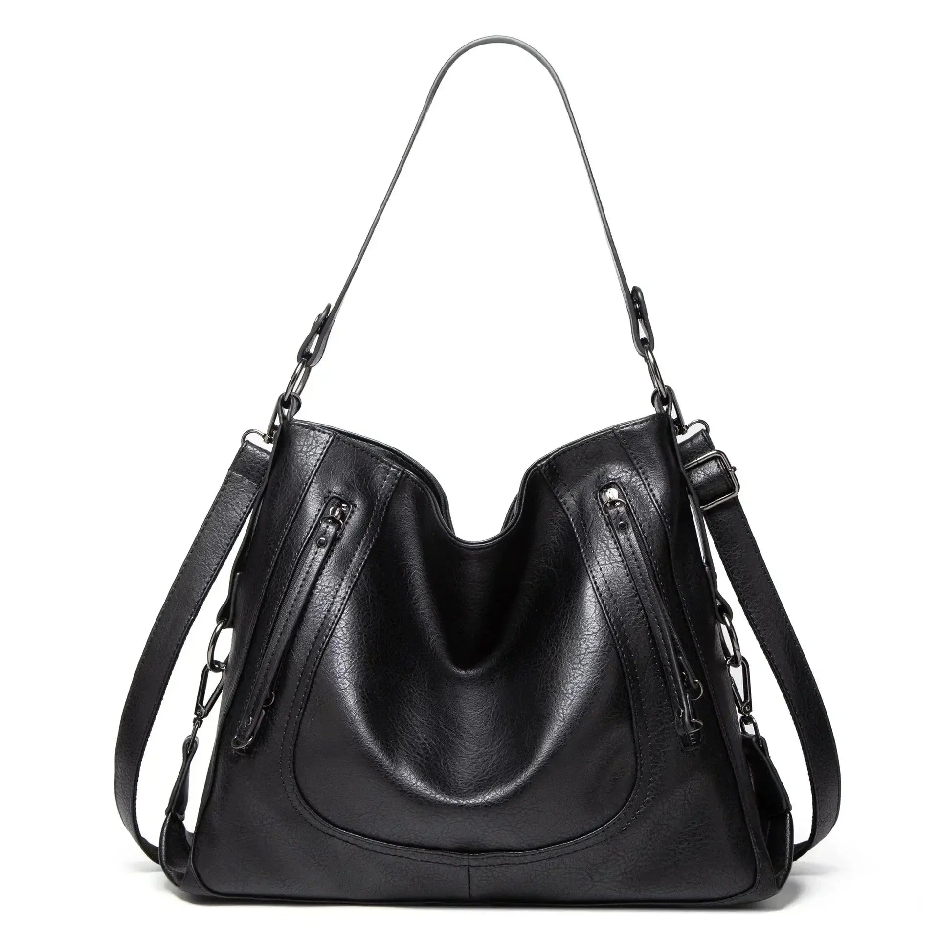 Ledertasche Lässig Frauenhandtasche Schwarz - BerlinGlamour