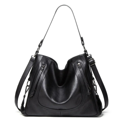 Ledertasche Lässig Frauenhandtasche Schwarz - BerlinGlamour