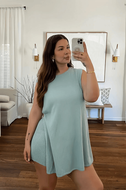 Bequemes Strick-Set Ärmellos Damen
