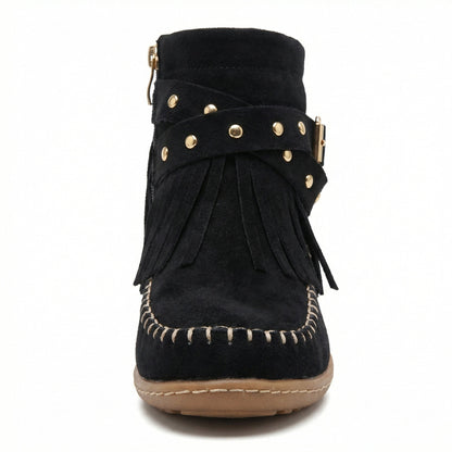 Warme Knöchelschuhe Fransen Schuhe Frauen Stil