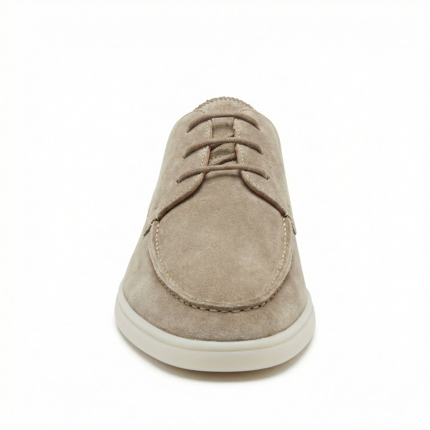 Italienische Wildleder Loafer Schuhe Braun Schnürsenkel