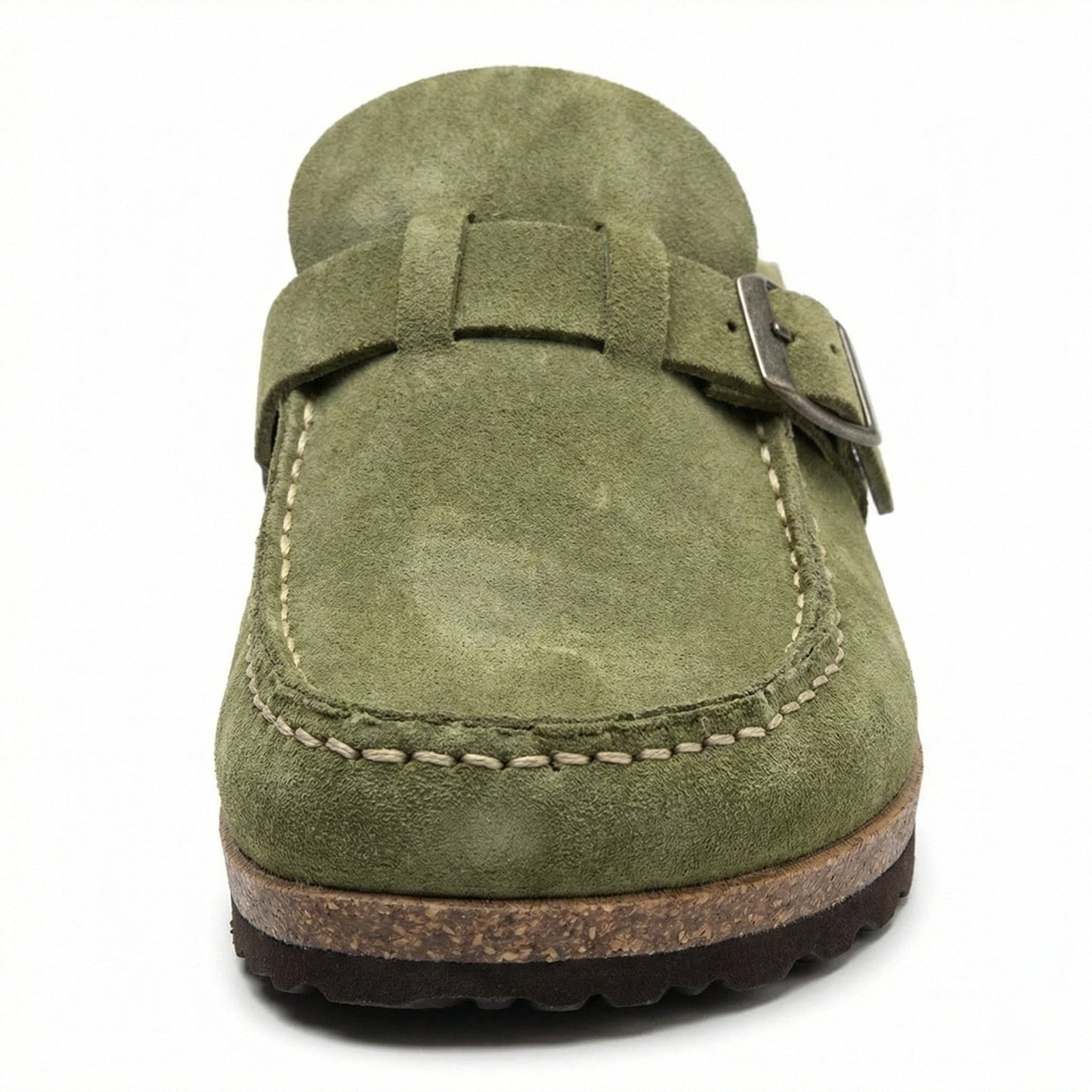 Damen Clogs Retro Wildleder Schuhe Slip-On Heidi Stil