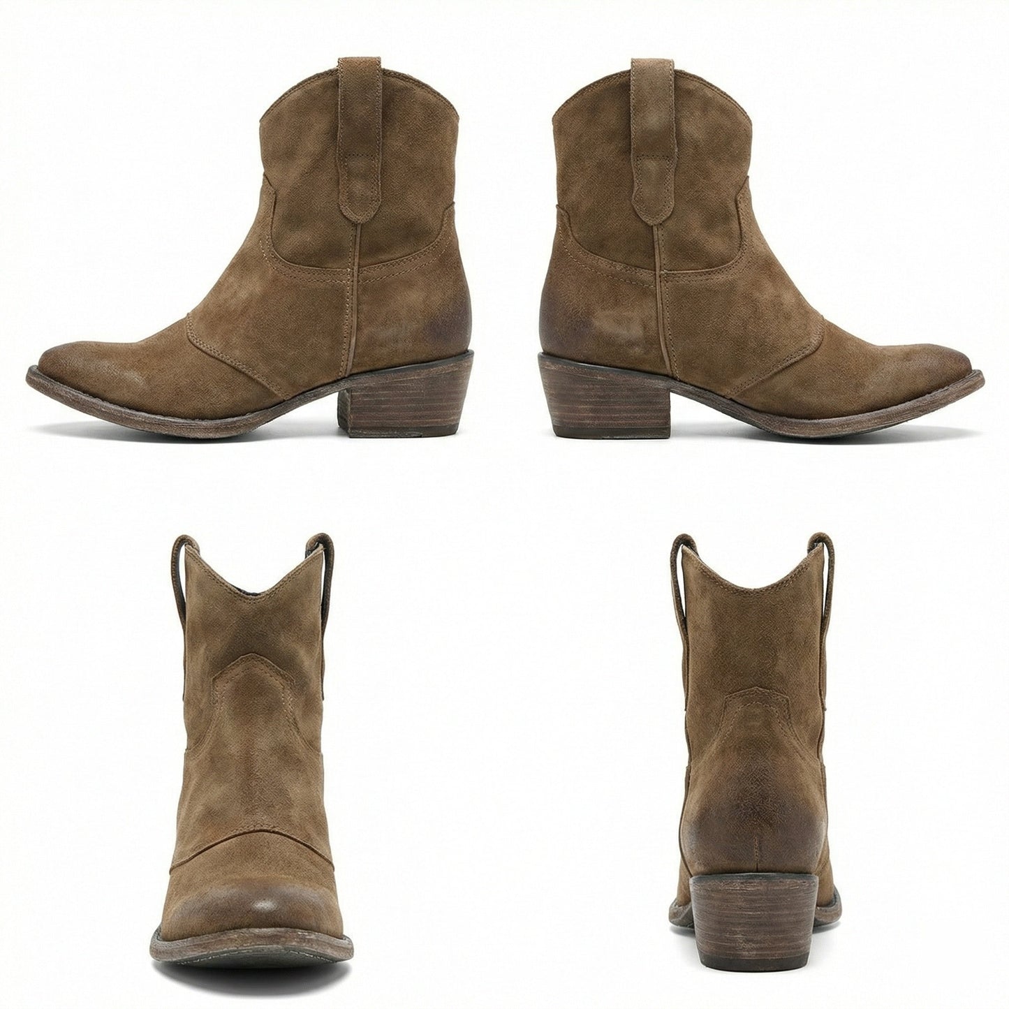 Western Stiefel Damen Kurz Wildleder Knöchelstiefel