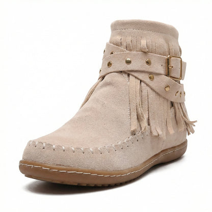 Warme Knöchelschuhe Fransen Schuhe Frauen Stil