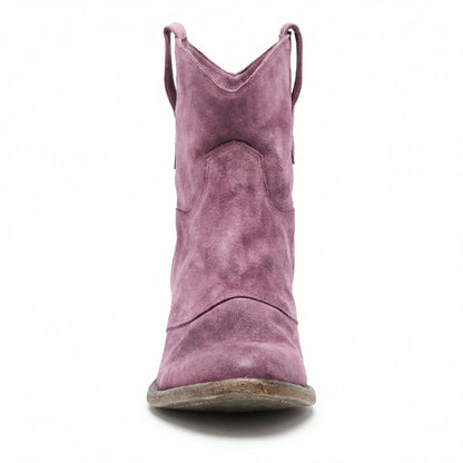 Western Stiefel Damen Kurz Wildleder Knöchelstiefel