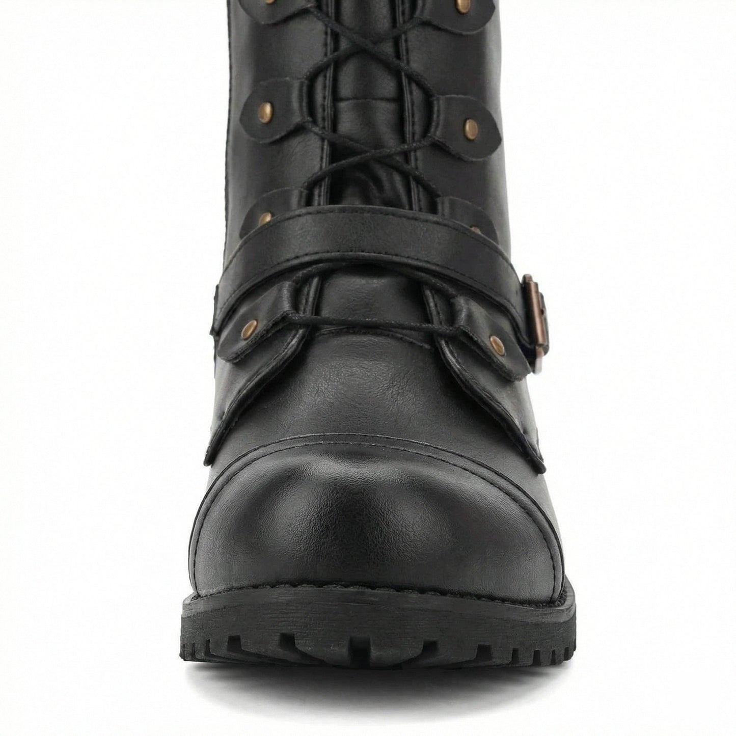 Damen Schnürstiefel Steampunk Stil Vintage Leder