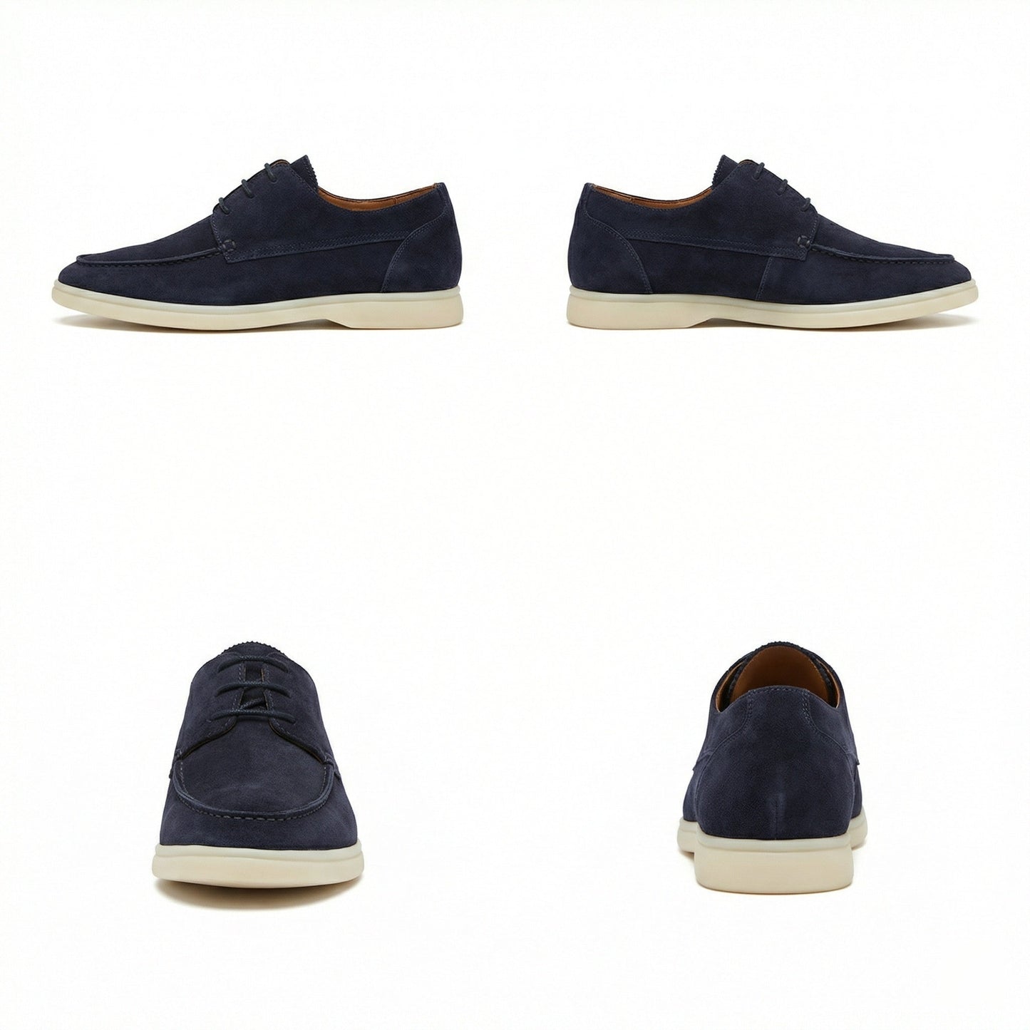Italienische Wildleder Loafer Schuhe Braun Schnürsenkel