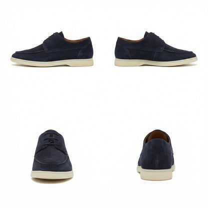 Italienische Wildleder Loafer Schuhe Braun Schnürsenkel