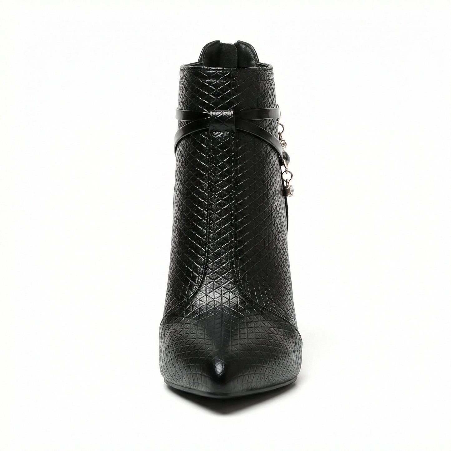 Damen Stiefeletten Spitze Modisch Schwarz